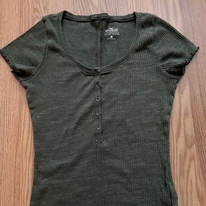Green Henley tee